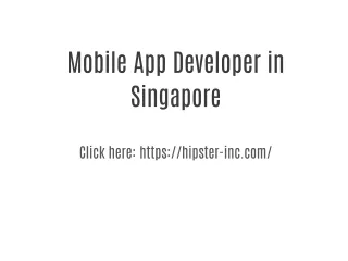 Mobile App Developer in Singapore