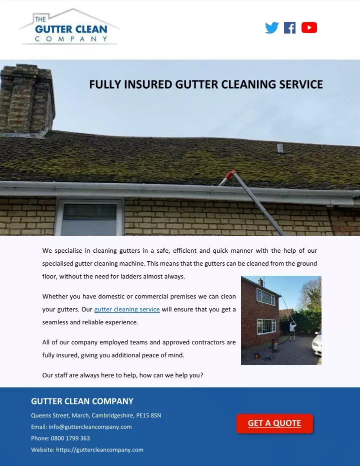 fully insured gutter cleaning service