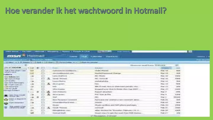 hoe verander ik het wachtwoord in hotmail