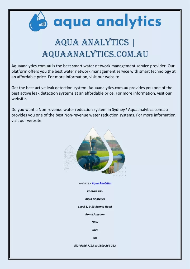 aqua analytics aquaanalytics com au