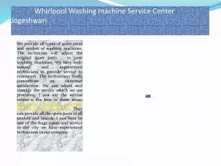 Whirlpool Washing machine Service Center Jogeshwari