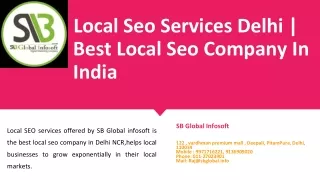 Local Seo Services Delhi | Best Local Seo Company In India - SB global Infosoft