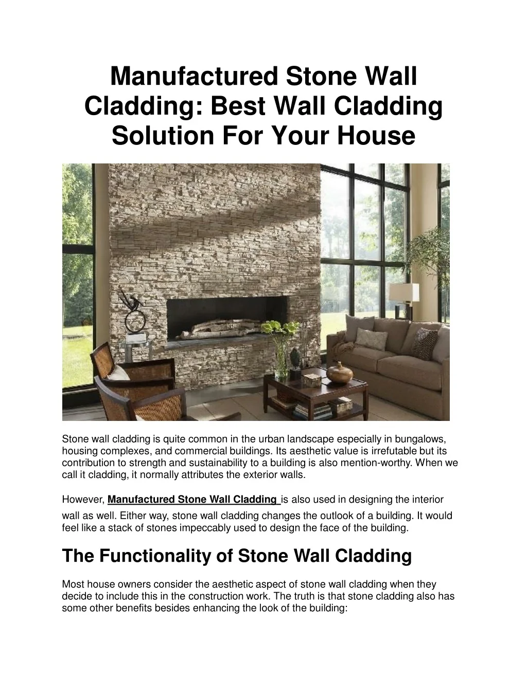 PPT - Manufactured Stone Wall Cladding: Best Wall Cladding Solution For ...