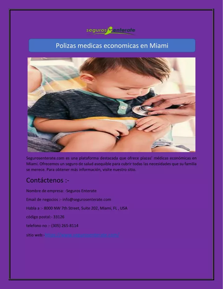 polizas medicas economicas en miami