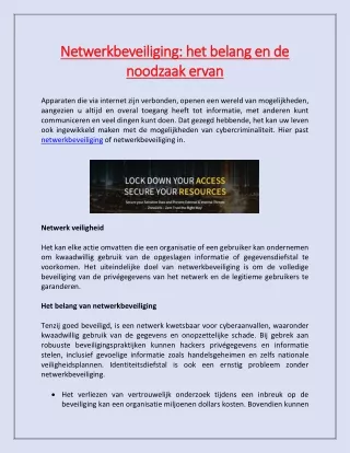 netwerkbeveiliging het belang