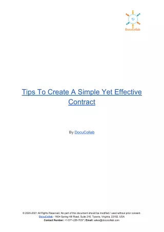 tips to create a simple yet effective contract