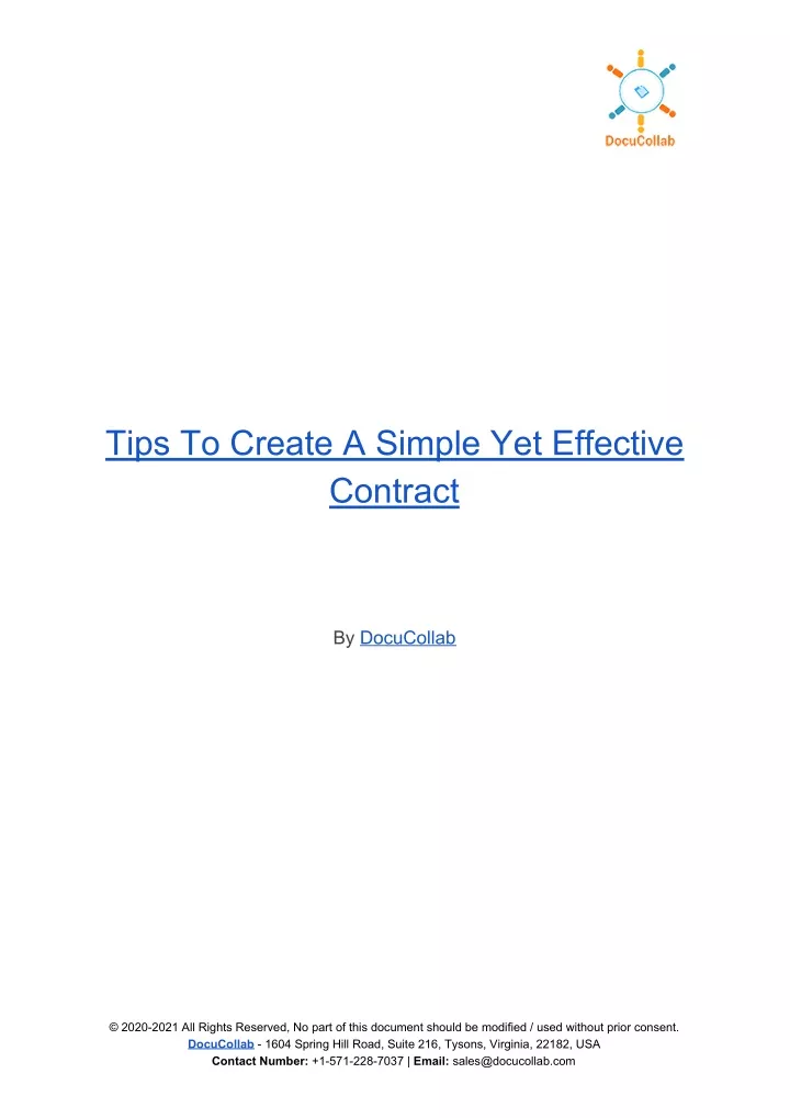 tips to create a simple yet effective contract
