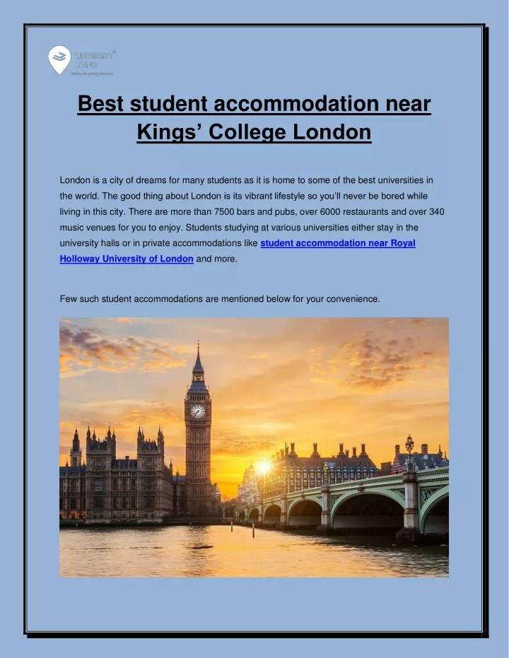 best student accommodation near kings college