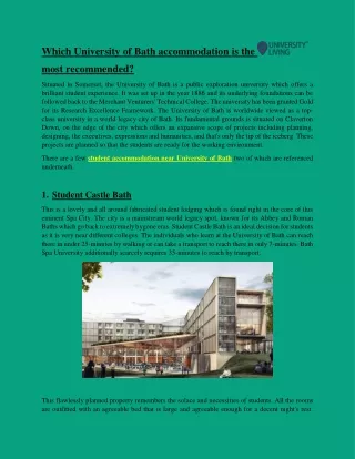 which university of bath accommodation is the