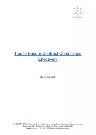 tips to ensure contract compliance effectively