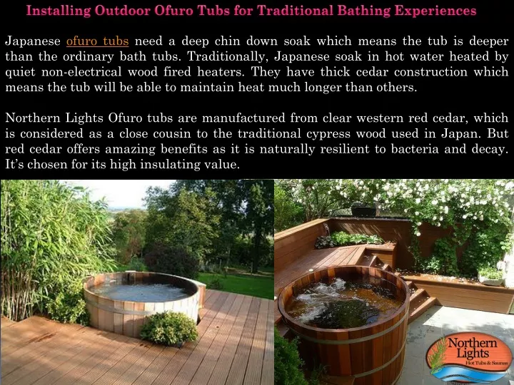 installing outdoor ofuro tubs for traditional