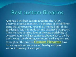 Best custom firearms