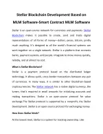 Stellar Blockchain Development Based on MLM Software-Smart Contract MLM Software - slide 1