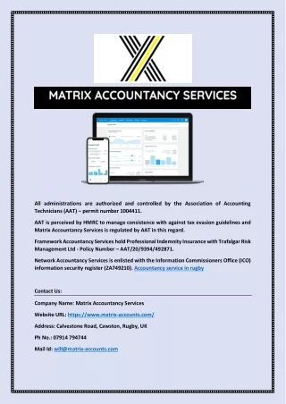 Accountancy service in rugby | matrix-accounts.com