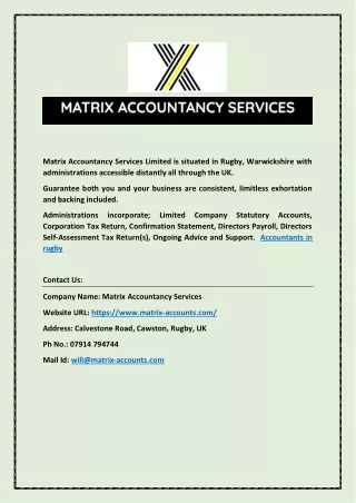 Accountants in rugby warwickshire | matrix-accounts.com