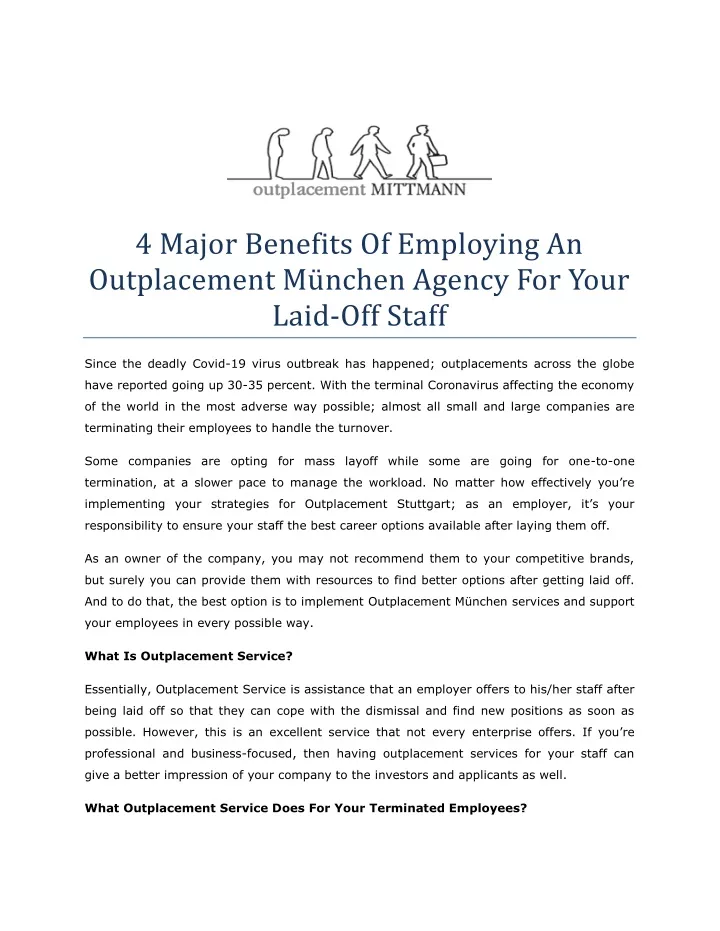 4 major benefits of employing an outplacement