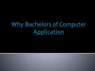 why bachelors of computer application