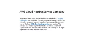 aws cloud hosting service company