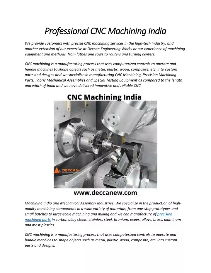 p professional rofessional cnc machining india