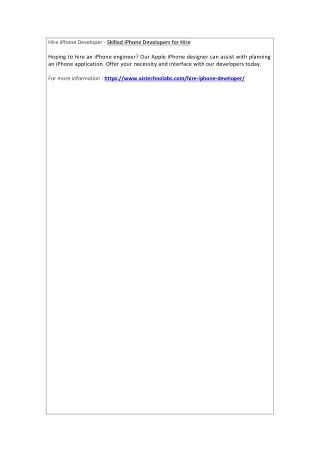 hire iphone developer skilled iphone developers
