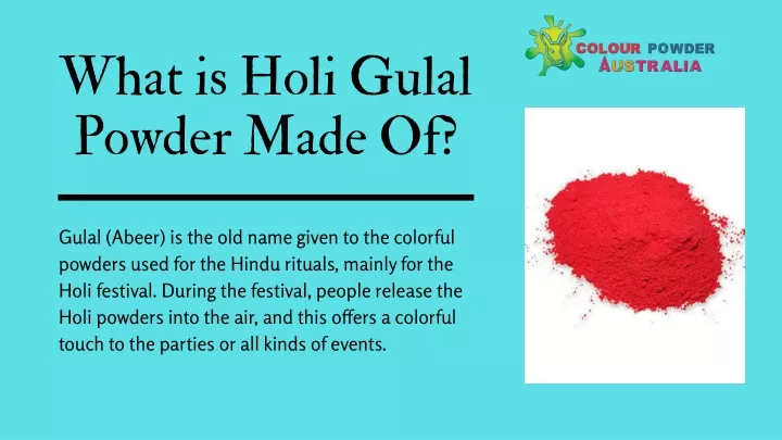 wh at is holi gulal powder made of