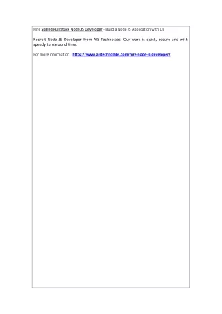hire skilled full stack node js developer build