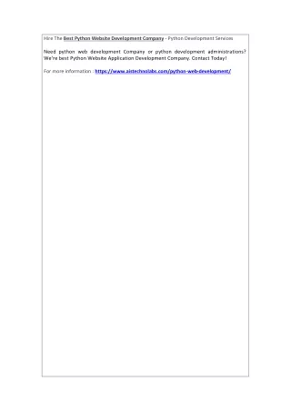 hire the best python website development company