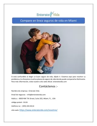 compare en linea seguros de vida en miami