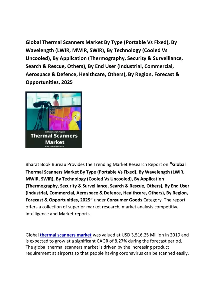 global thermal scanners market by type portable