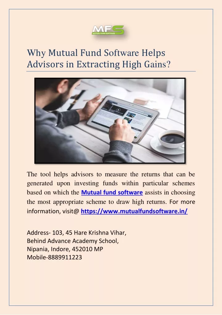 why mutual fund s oftware helps advisors