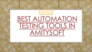 TOP Automation Testing Tools in Amitysoft