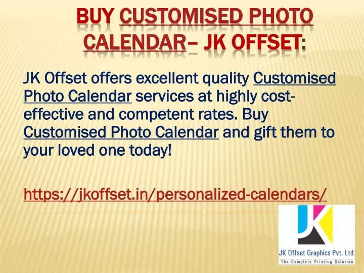 buy customised photo calendar jk offset