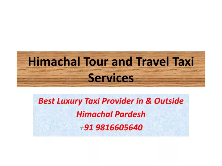 himachal tour and travel taxi services
