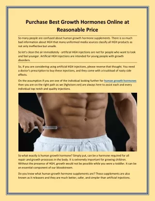 Purchase Best Growth Hormones Online at Reasonable Price