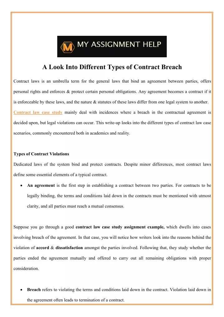 a look into different types of contract breach