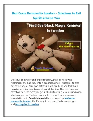 Bad Curse Removal in London – Solutions to Evil Spirits around You