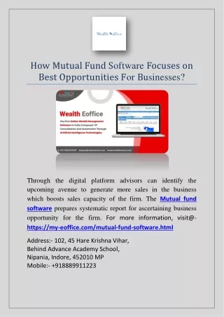 how mutual fund s oftware focuses on best