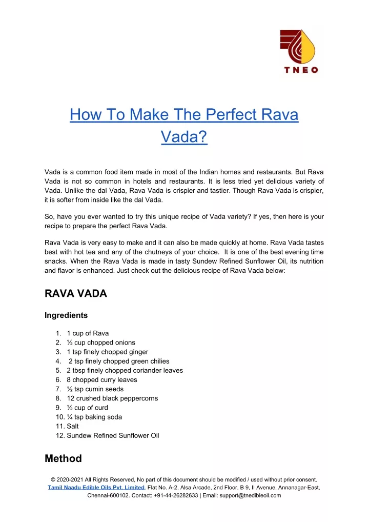 how to make the perfect rava vada