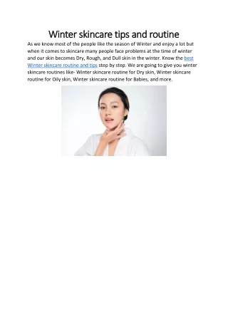 winter skincare tips and routine winter skincare