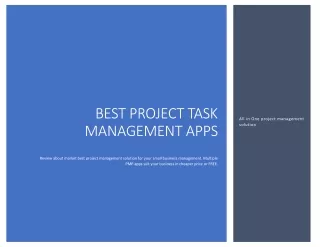 Project Management Documentation APP for small Business
