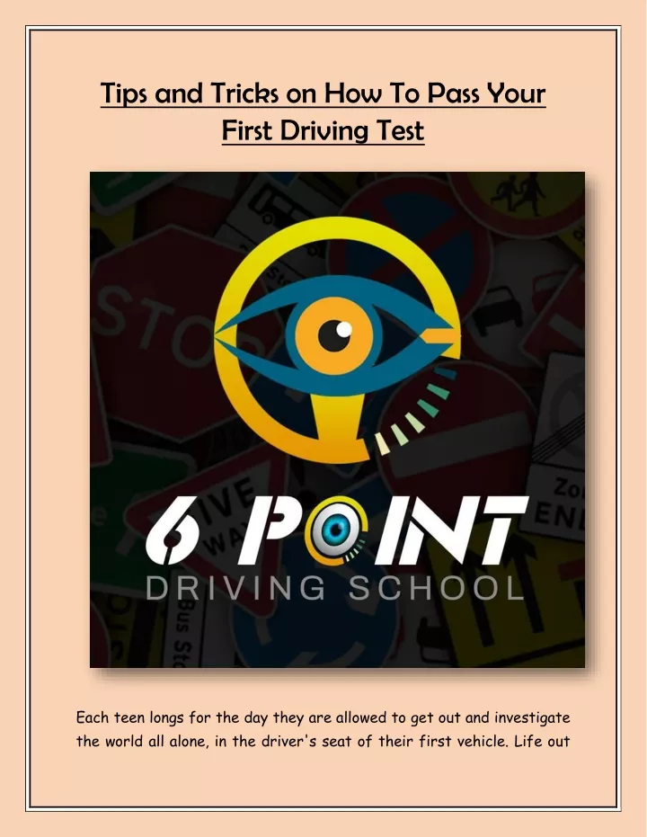 tips and tricks on how to pass your first driving