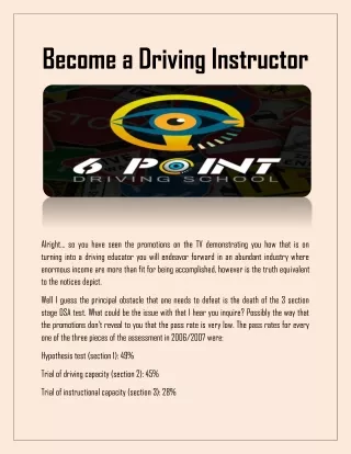 become a driving instructor