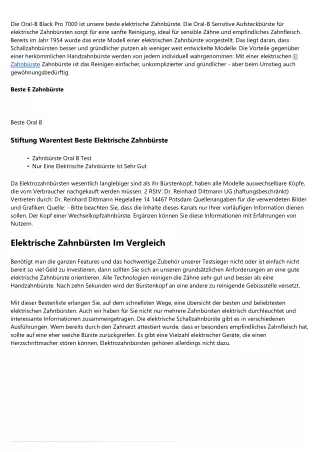 Ideen über Stiftung Warentest Elektrische Kinderzahnbürste -- 2020