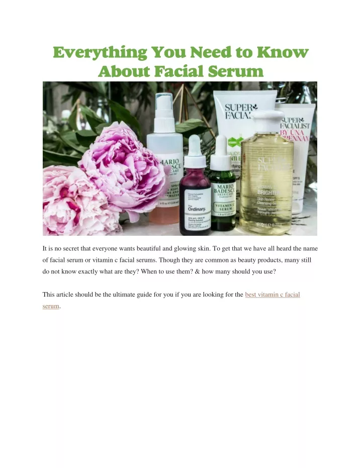 everything you need to know about facial serum
