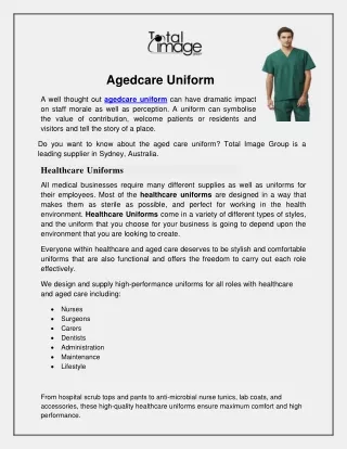 agedcare uniform