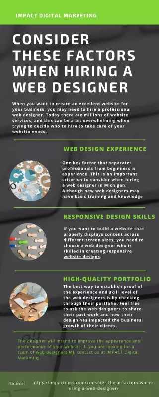 Consider These Factors When Hiring a Web Designer