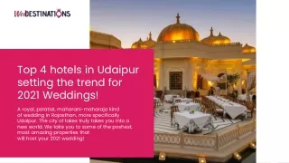 Top 4 hotels in Udaipur setting the trend for 2021 Weddings!
