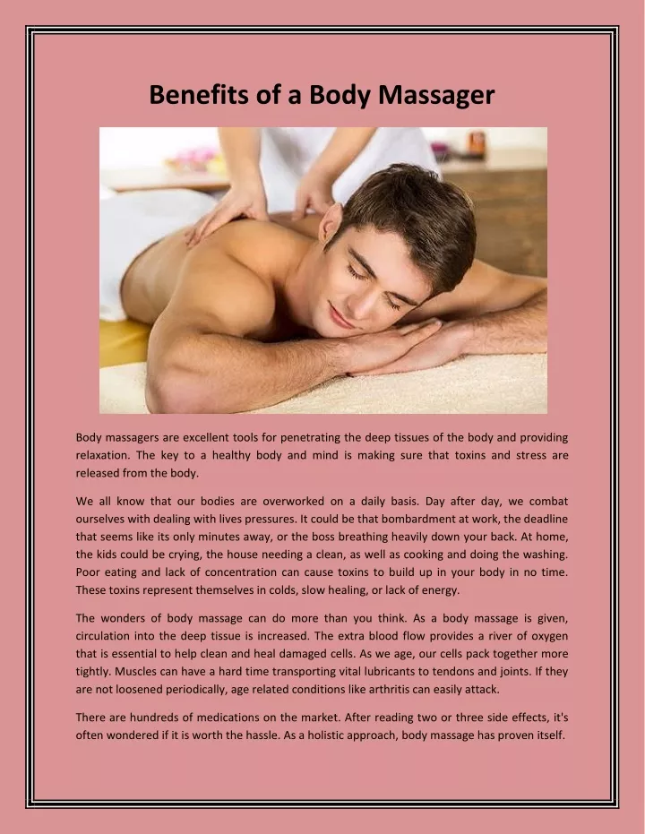 benefits of a body massager