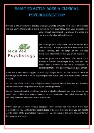 Clinical psychologist | Clinical Psychology services calgary | McAtee Psychology