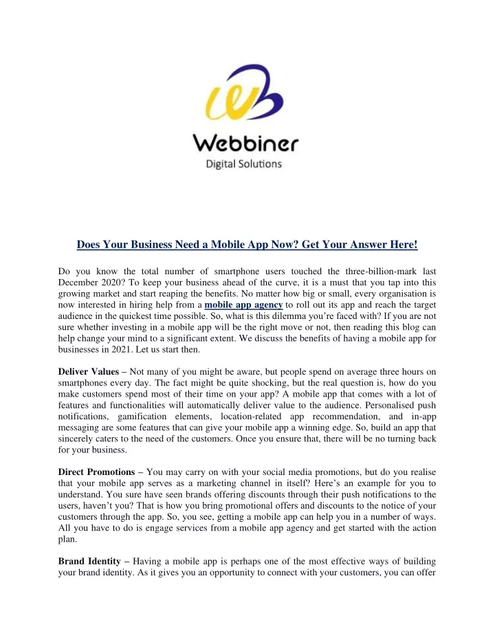 does your business need a mobile app now get your